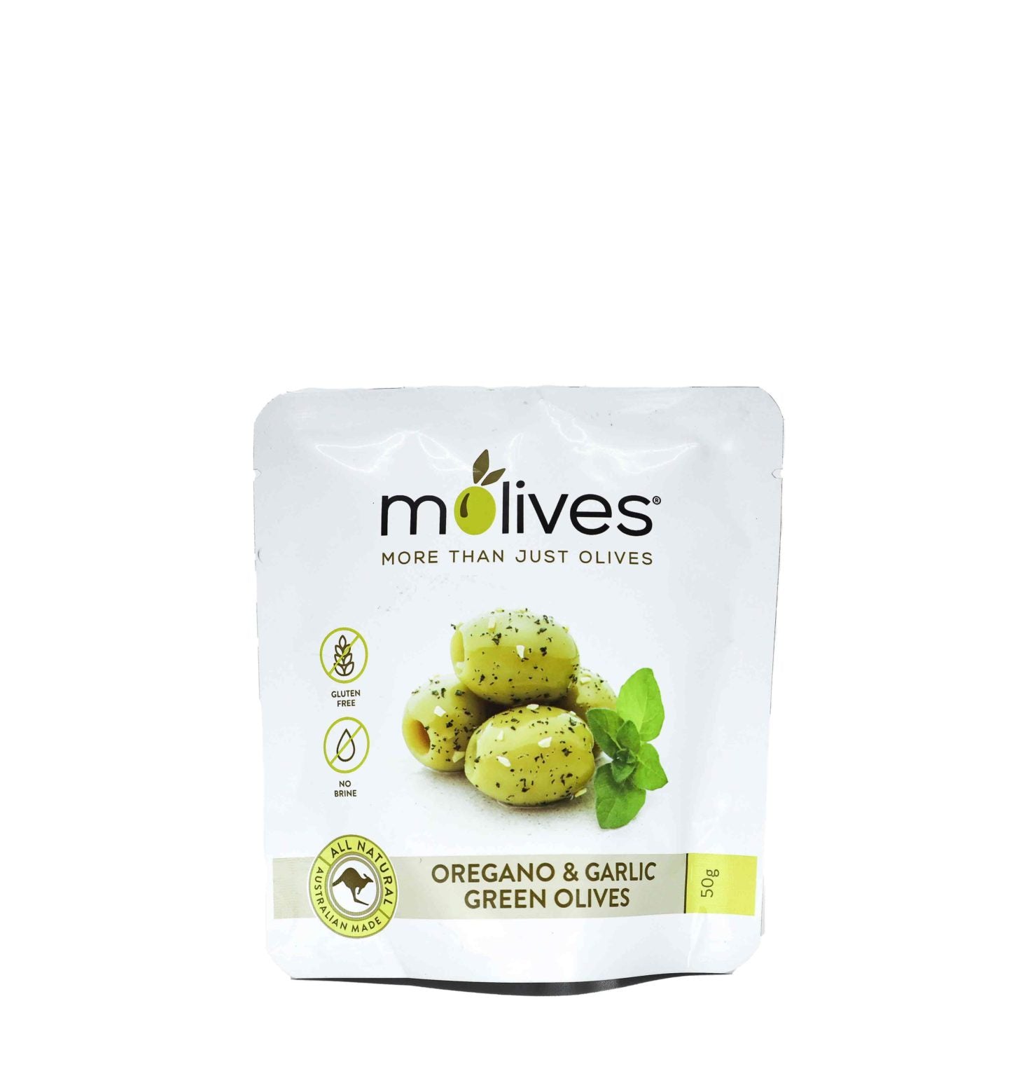 MOlives Oregano & Garlic Green Olives 50g