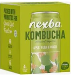 Nexba Kombucha Apple Pear & Ginger Drink Cans 4x330ml