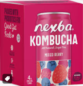 Nexba Kombucha Mixed Berry Drink Cans 4x330ml