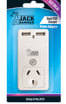 Jack Hammer Power Adaptor 2xUSB-A/ 1 Socket