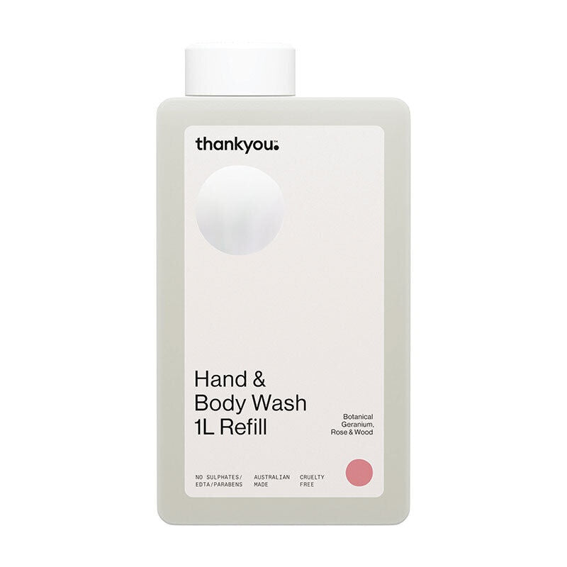 Thankyou Hand & Body Wash Botanical Geranium Rose & Wood Refill 1L