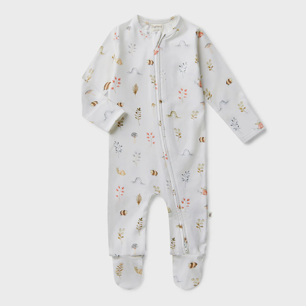 Snuggle Hunny Garden Friend Sleepsuit Zip Footie 0-3M (000)