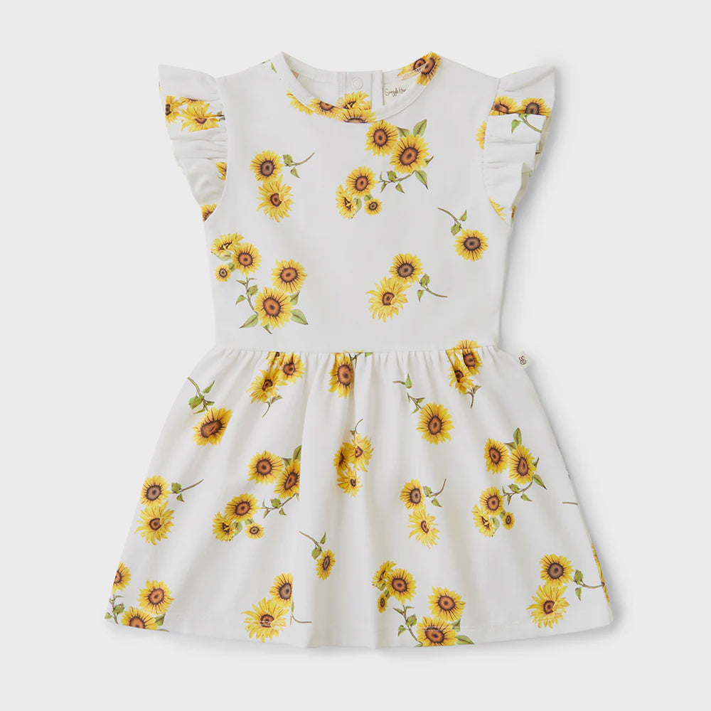 Snuggle Hunny Sunflower SS Dress w Frill Size 2