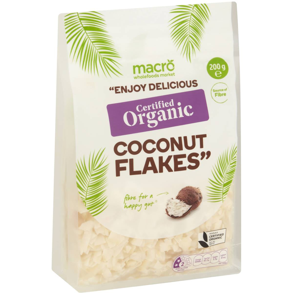 Macro Organic Coconut Flakes 200g