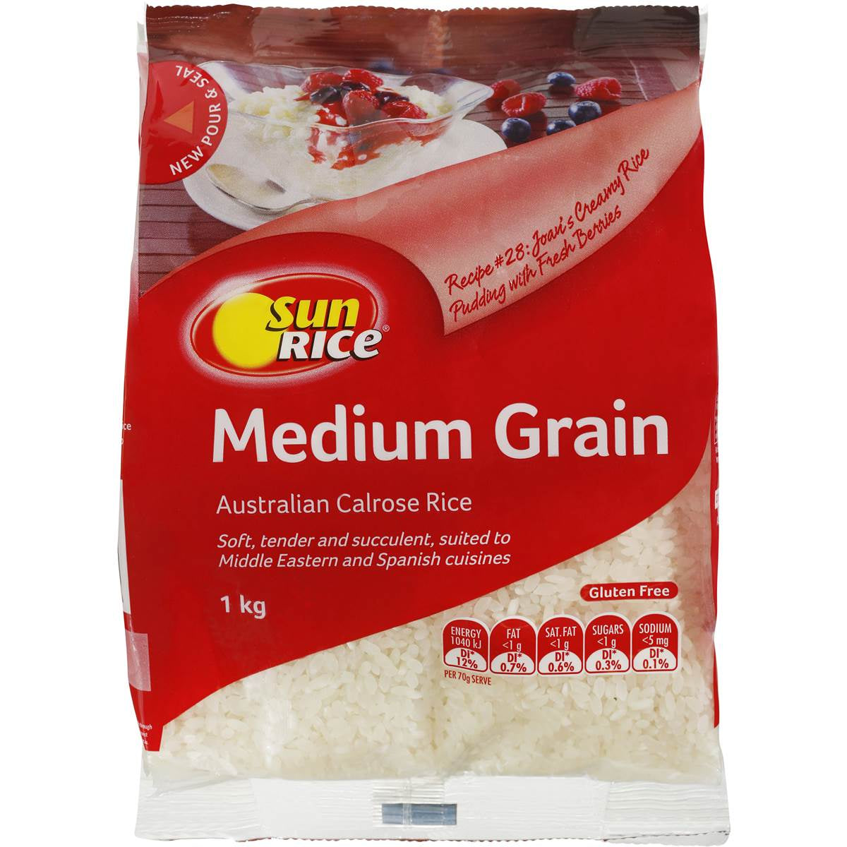 Sunrice Medium Grain White Rice 1kg