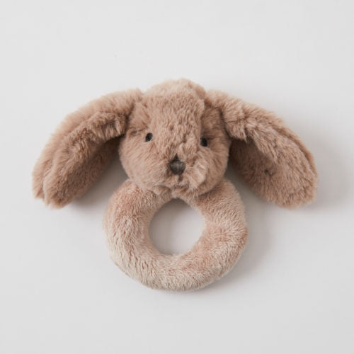 Jiggle & Giggle Taupe Bunny Rattle