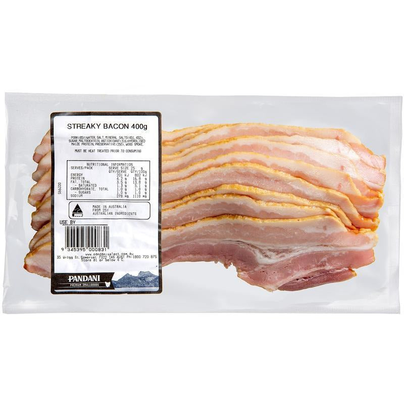 Pandani Streaky Bacon 400g