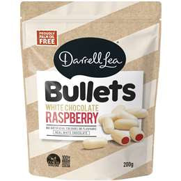 Darrell Lea Bullets White Chocolate Raspberry 180g