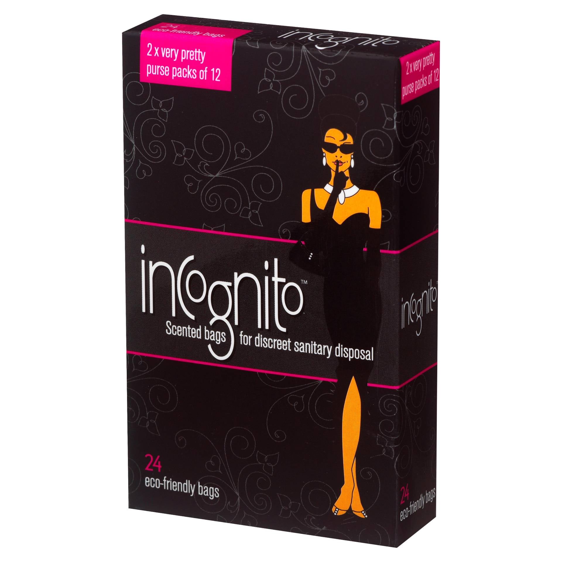 Incognito Scented Discrete Sanitary Bags 24pk