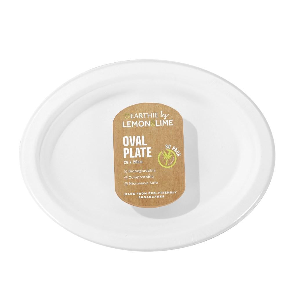 Lemon & Lime Disposable Oval Plate 26x22cm 30 pk