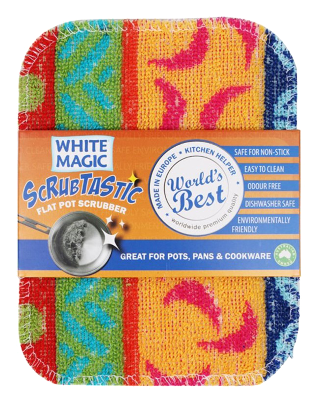 White Magic Scrubtastic Flat Pot Scrubber 1ea